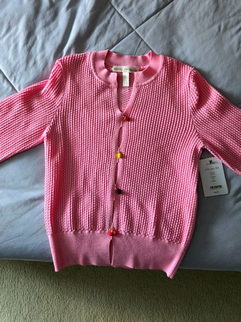 NWT Aqua baby pink cropped pullover sweater